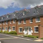 row of new build Terraced houses in England